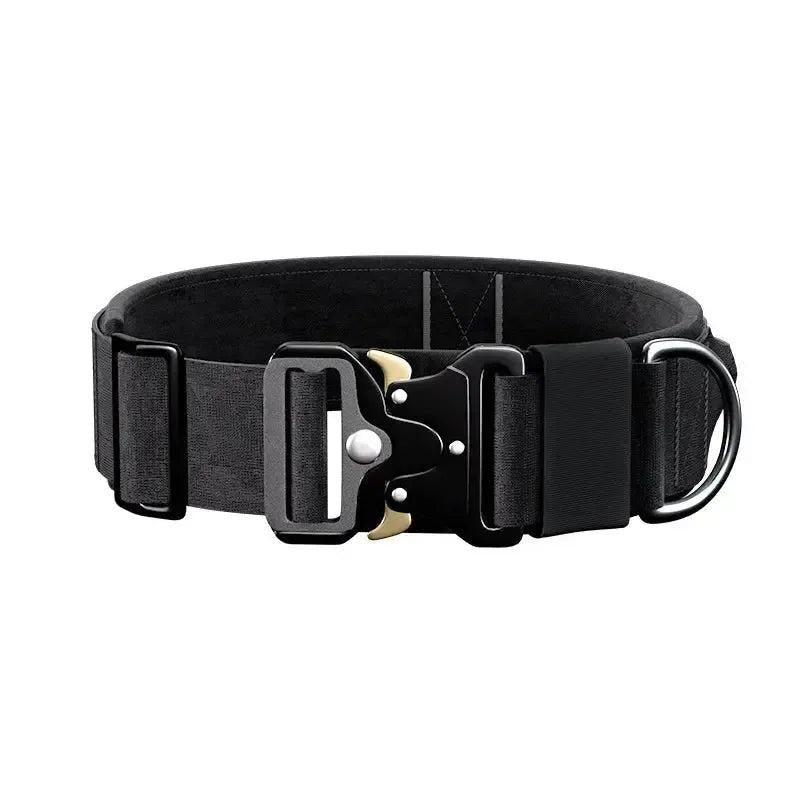 Tactical Dog Collar with Handle & Metal Buckle