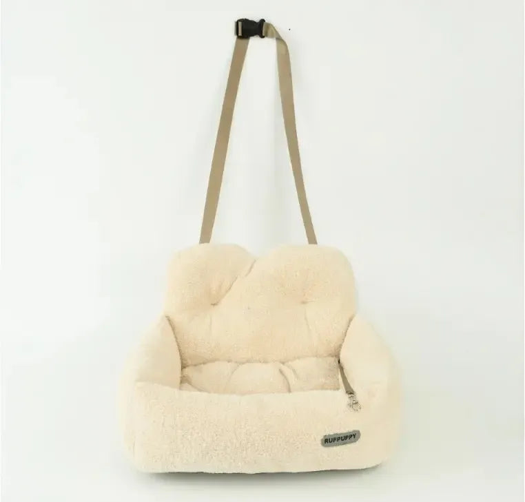 Travel Dog Car Seat | Washable Bed with Safety Strap