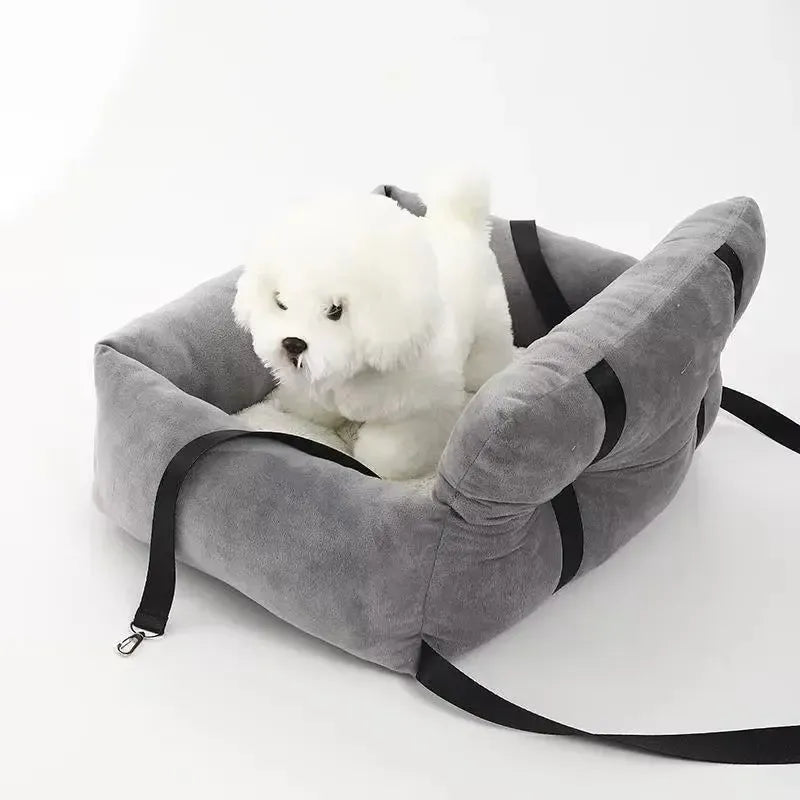 Travel Dog Car Seat | Washable Bed with Safety Strap