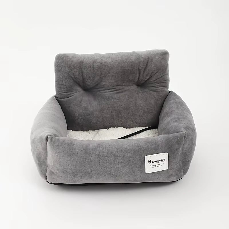 Travel Dog Car Seat | Washable Bed with Safety Strap