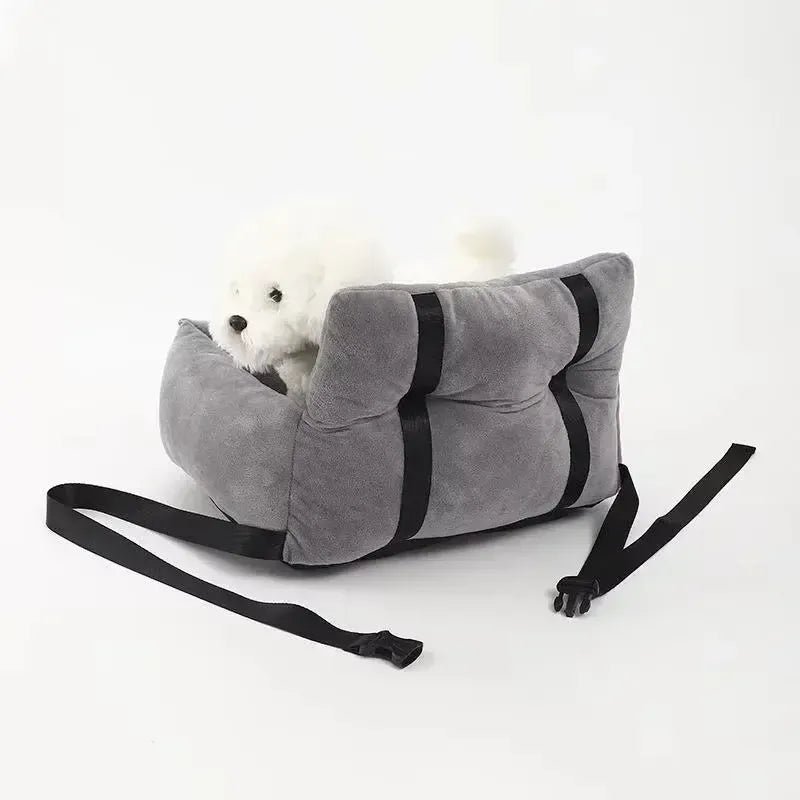 Travel Dog Car Seat | Washable Bed with Safety Strap