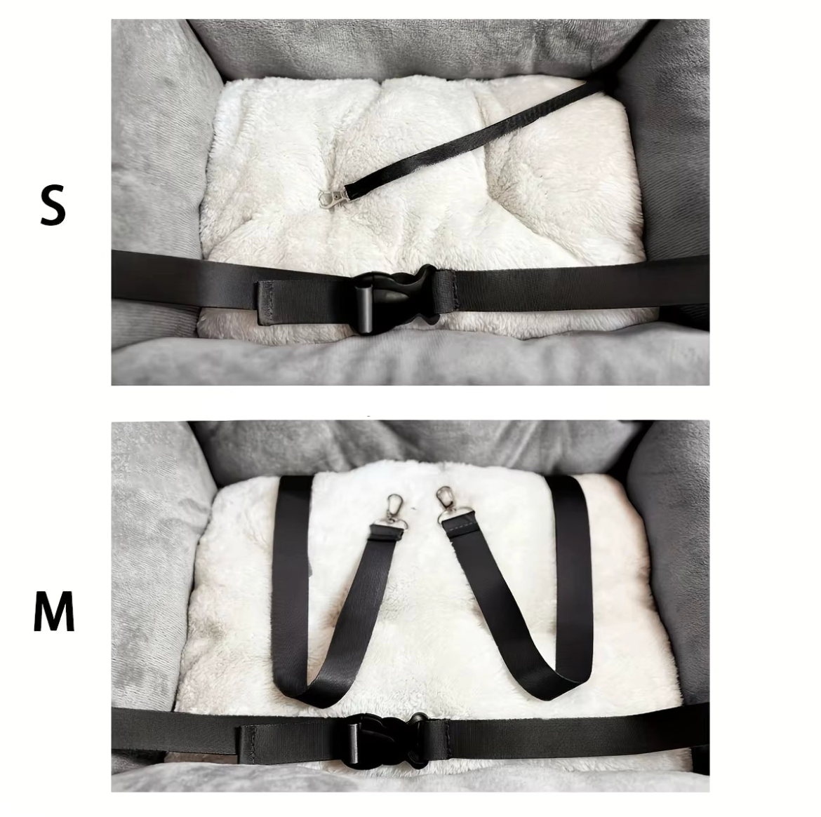 Travel Dog Car Seat | Washable Bed with Safety Strap