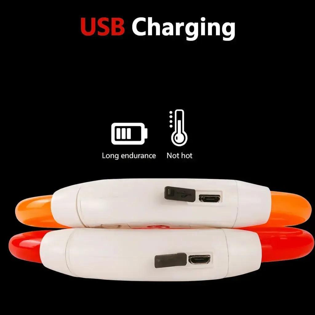 USB Rechargeable LED Dog Collar – Adjustable Glow & Cut-to-Fit