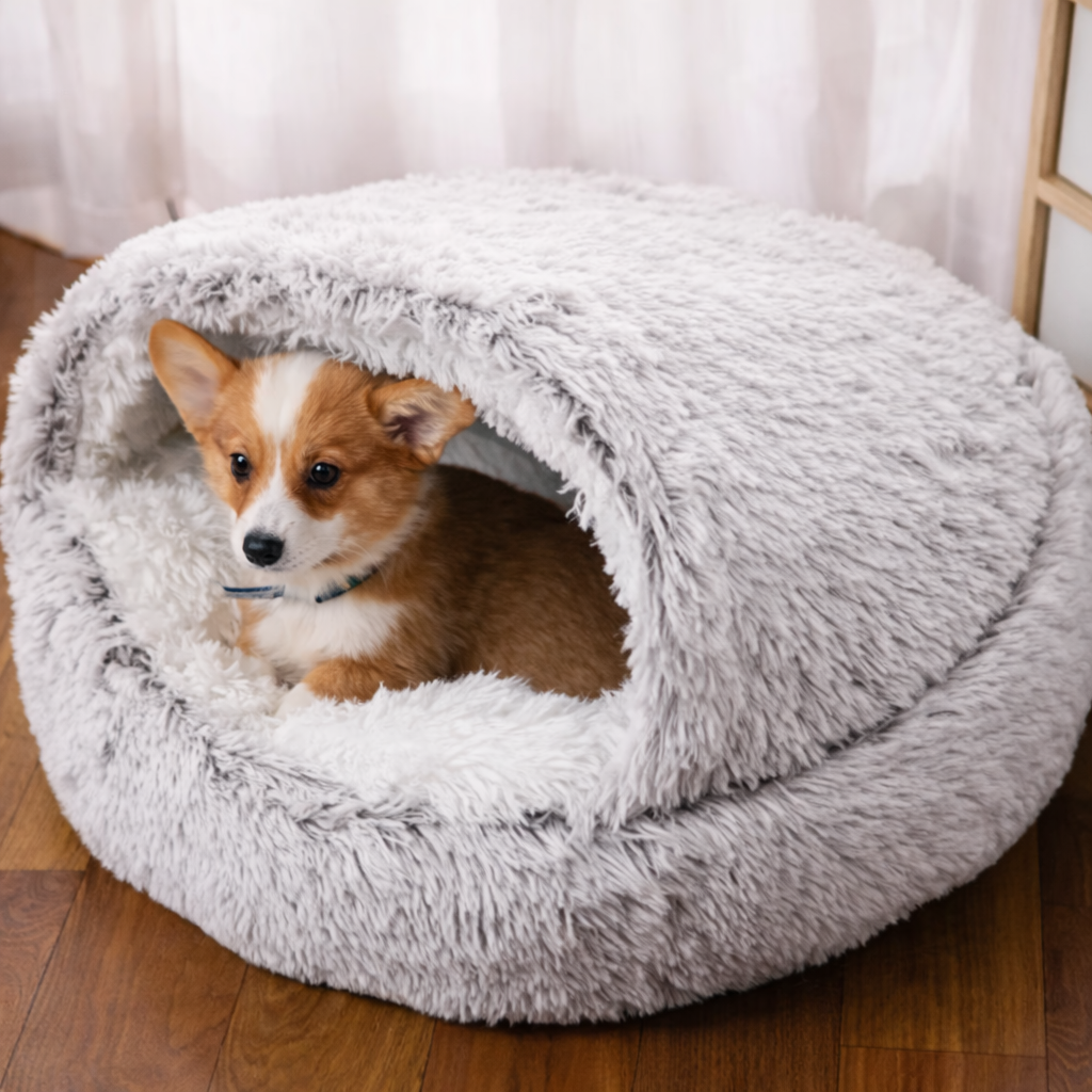 Warm Plush Round Dog Bed