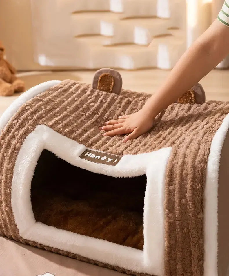 Warm Semi-Enclosed Dog Bed