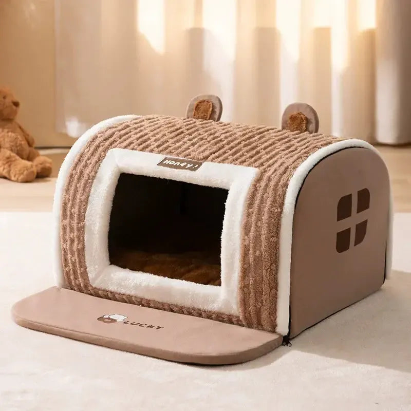 Warm Semi-Enclosed Dog Bed