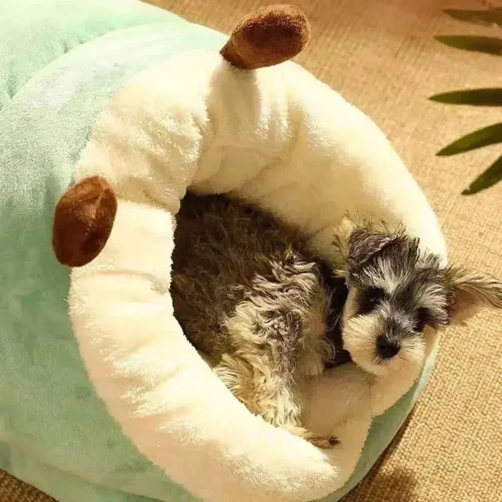 Washable Cotton Dog Cave Bed In Slipper Nest Design