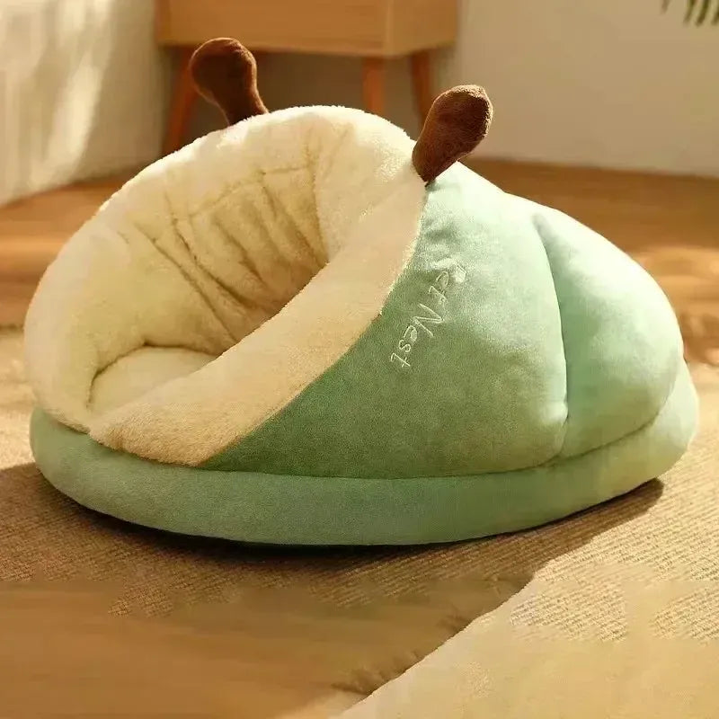 Washable Cotton Dog Cave Bed In Slipper Nest Design