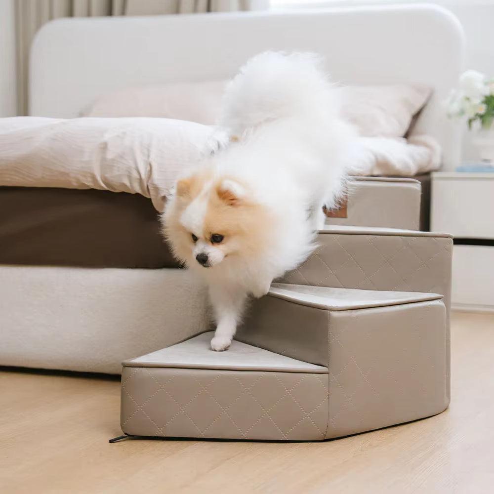 Water-Repellent Faux Leather Dog Stairs
