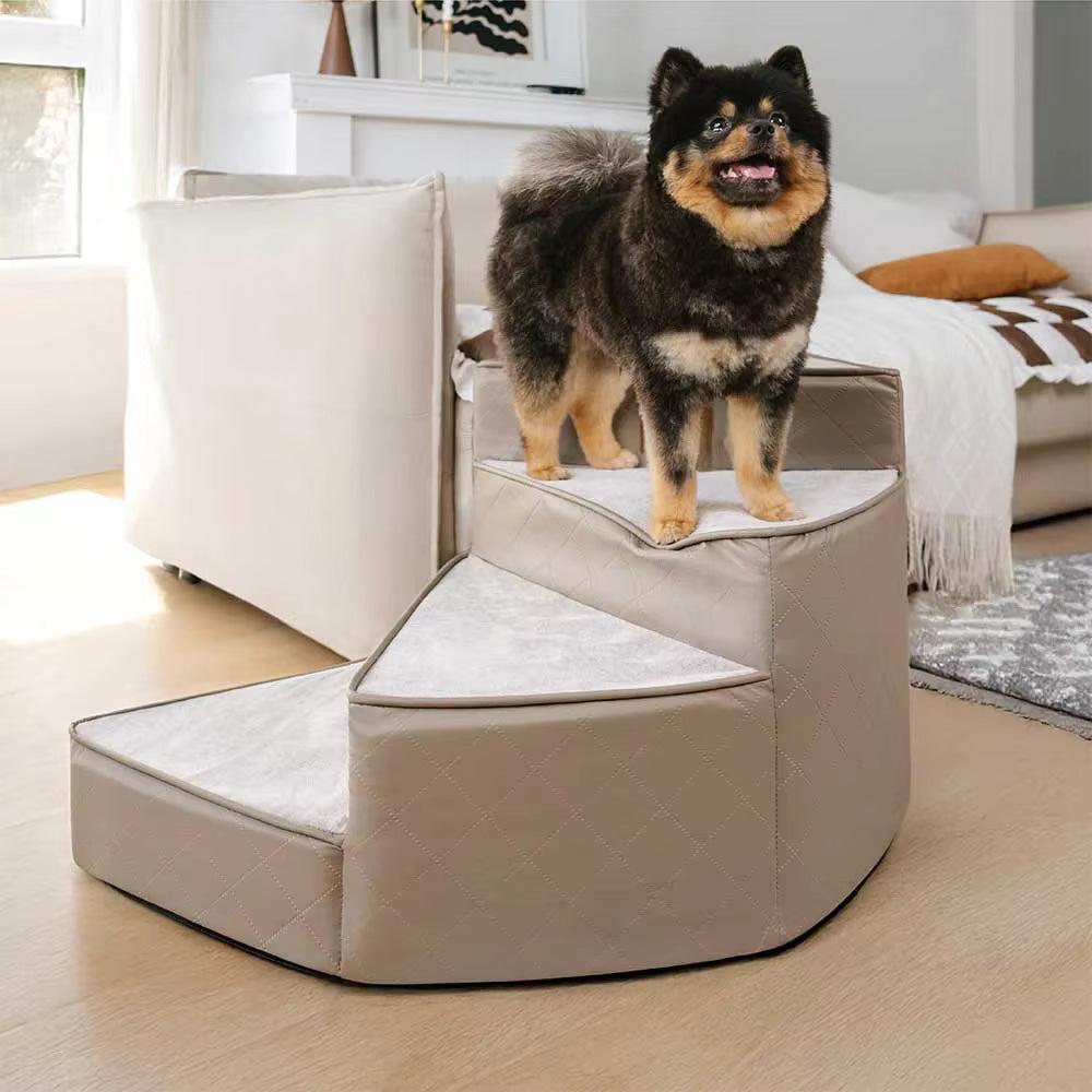Water-Repellent Faux Leather Dog Stairs
