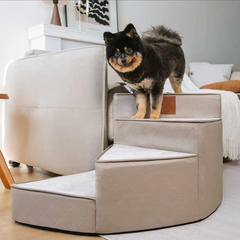Water-Repellent Faux Leather Dog Stairs