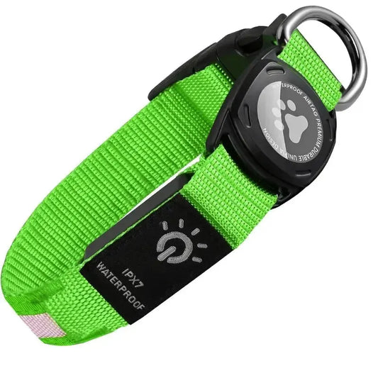 Waterproof AirTag Dog Collar with LED Light