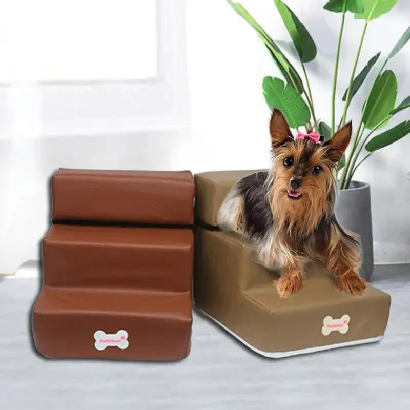 Waterproof dog stairs with non-slip steps
