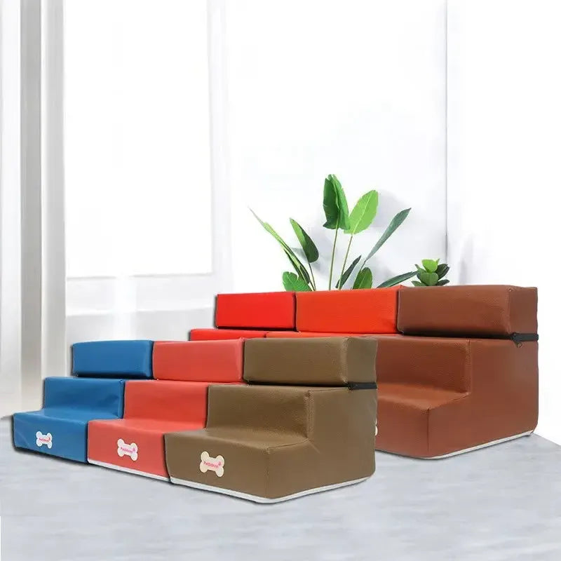 Waterproof dog stairs with non-slip steps