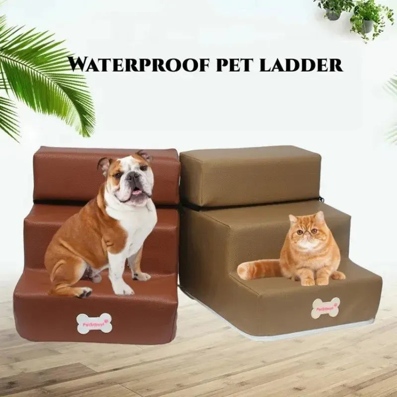 Waterproof dog stairs with non-slip steps