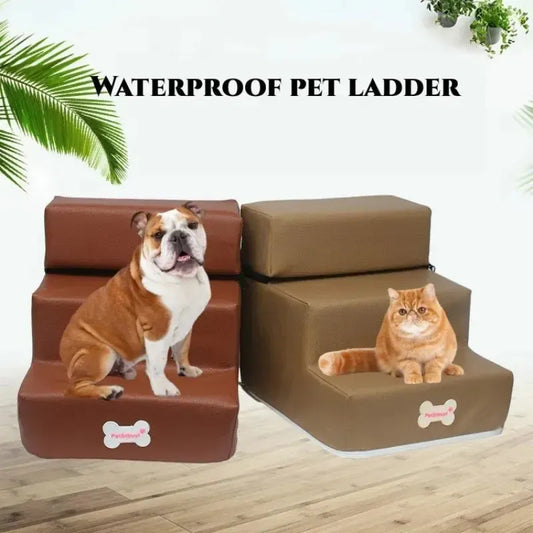 Waterproof dog stairs with non-slip steps