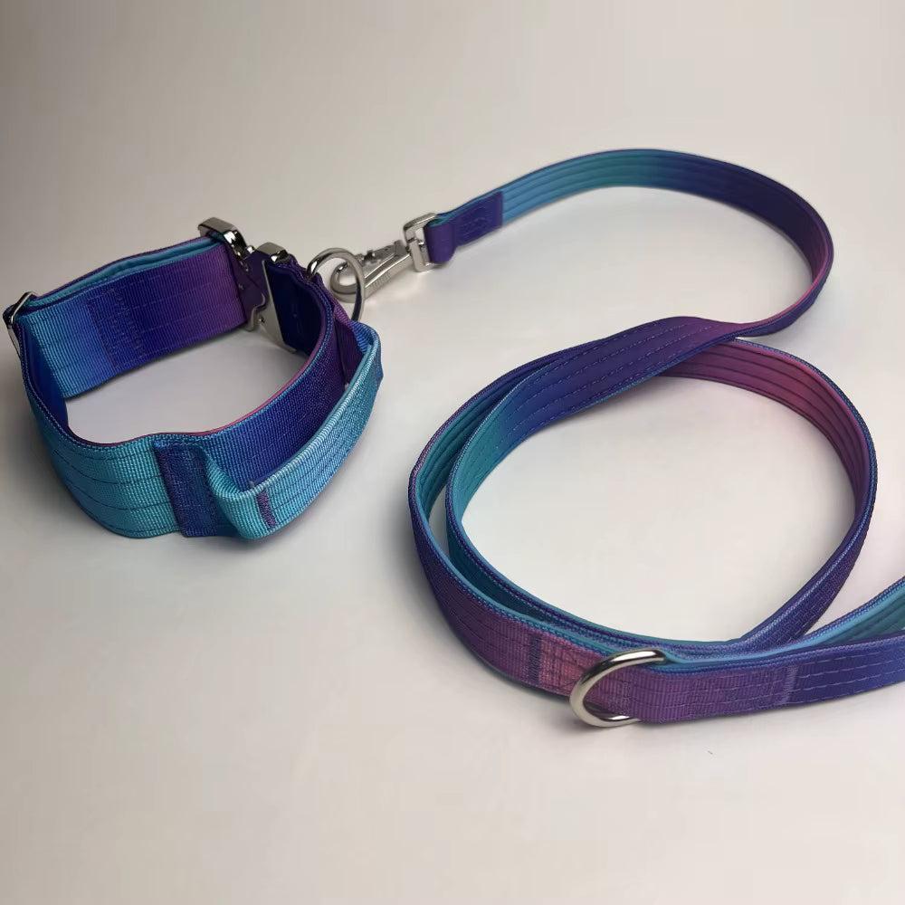 XL Galaxy Tactical Dog Collar and Leash Set | 5cm Wide for Large Dogs