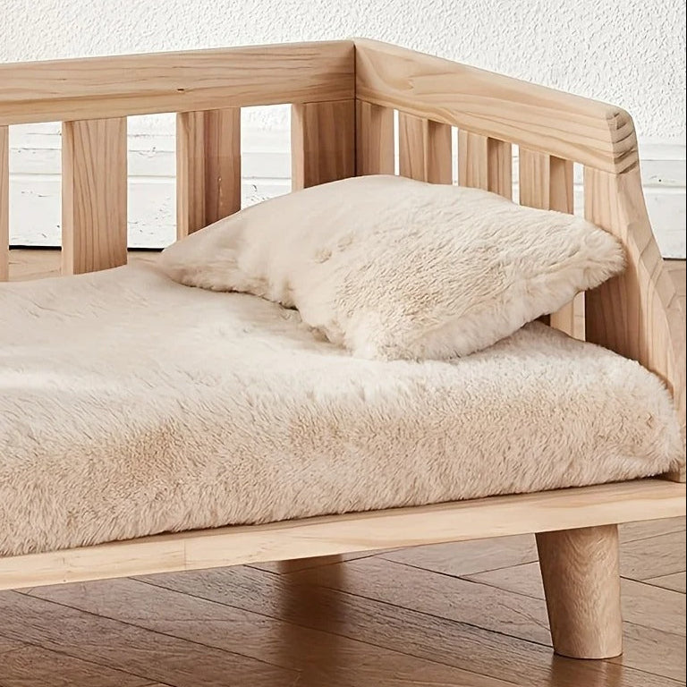 Minimalist Wooden Elevated Dog Bed | Semi-Enclosed Moisture-Proof Design | XS Size