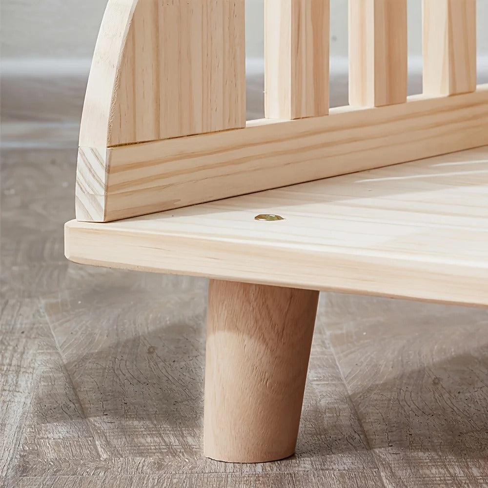 Minimalist Wooden Elevated Dog Bed | Semi-Enclosed Moisture-Proof Design | XS Size