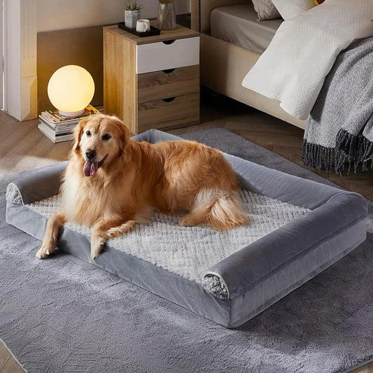 XL Orthopedic Dog Bed | Waterproof & Washable Bolster
