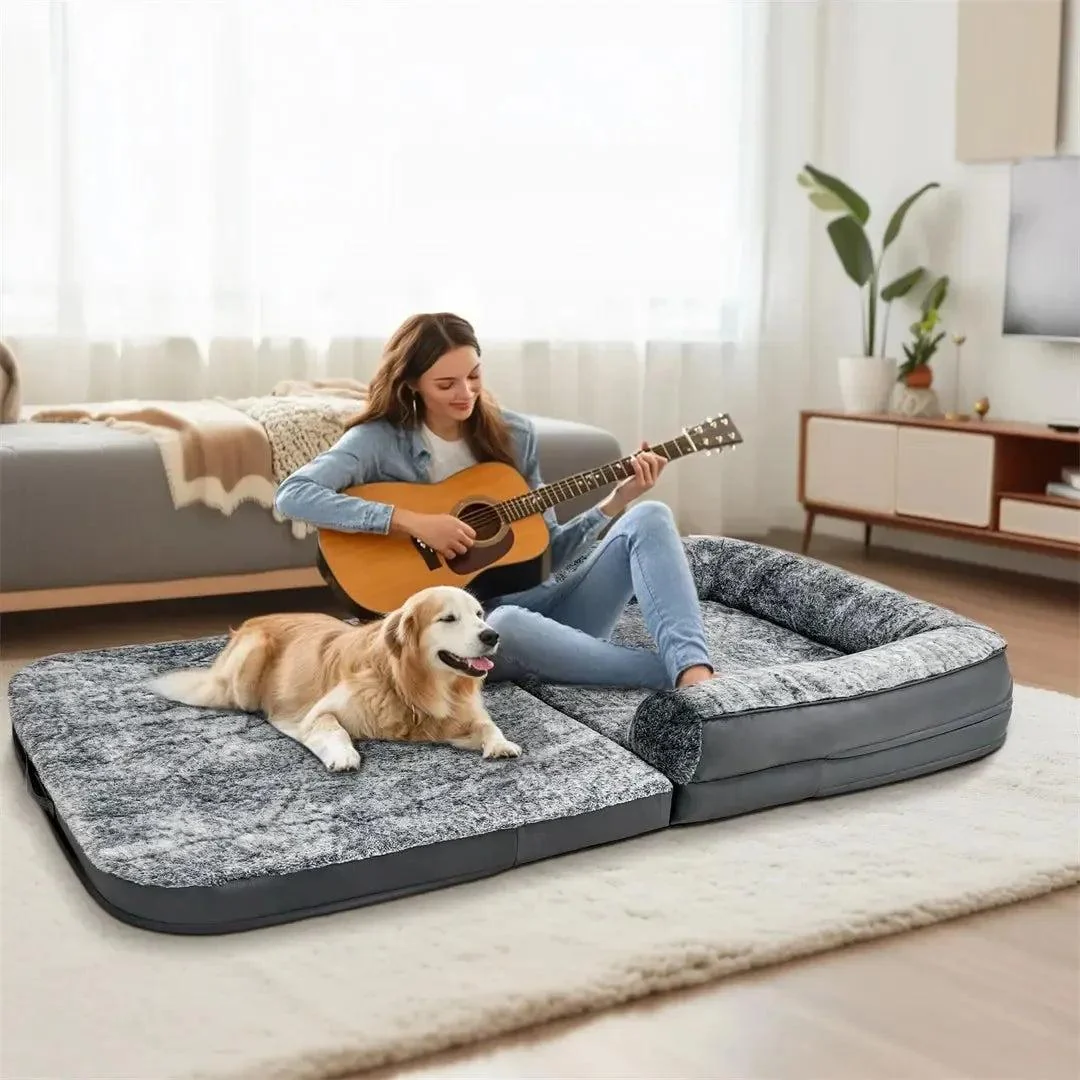 180cm Long Human Size Washable Foldable Orthopedic Dog Bed 2