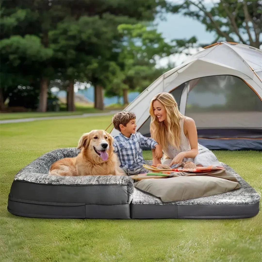 180cm Long Human Size Washable Foldable Orthopedic Dog Bed 4
