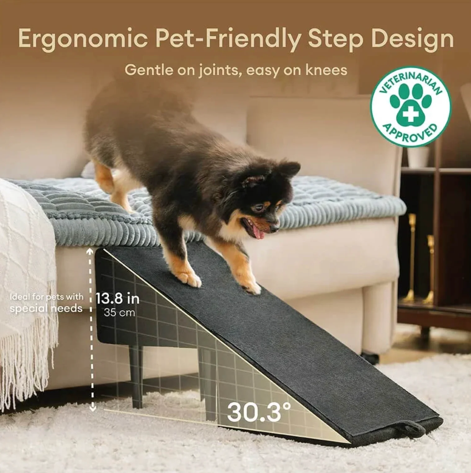 2-in-1 Convertible Wooden Dog Ramp 2
