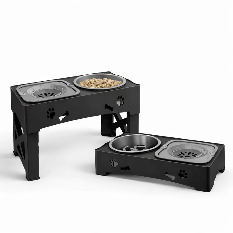 3-in-1 Adjustable Elevated Slow Feeder & Water Bowl alternate view