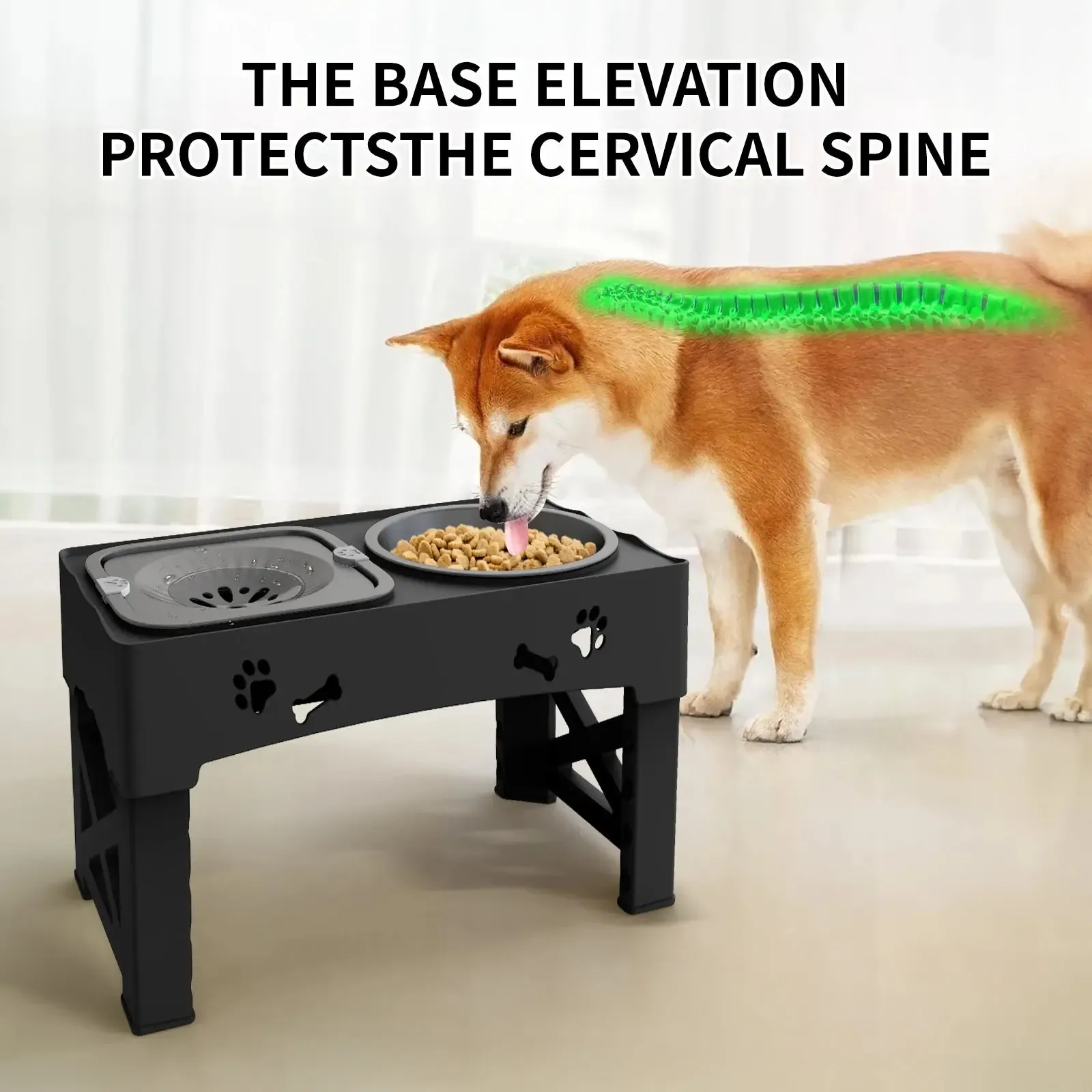 3-in-1 Adjustable Elevated Slow Feeder & Water Bowl 3
