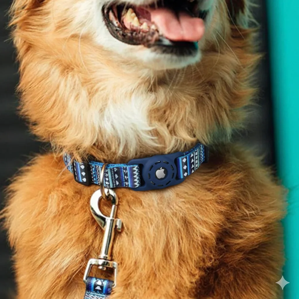 Air Tag Dog Collar with Secure Reflective Holder 3