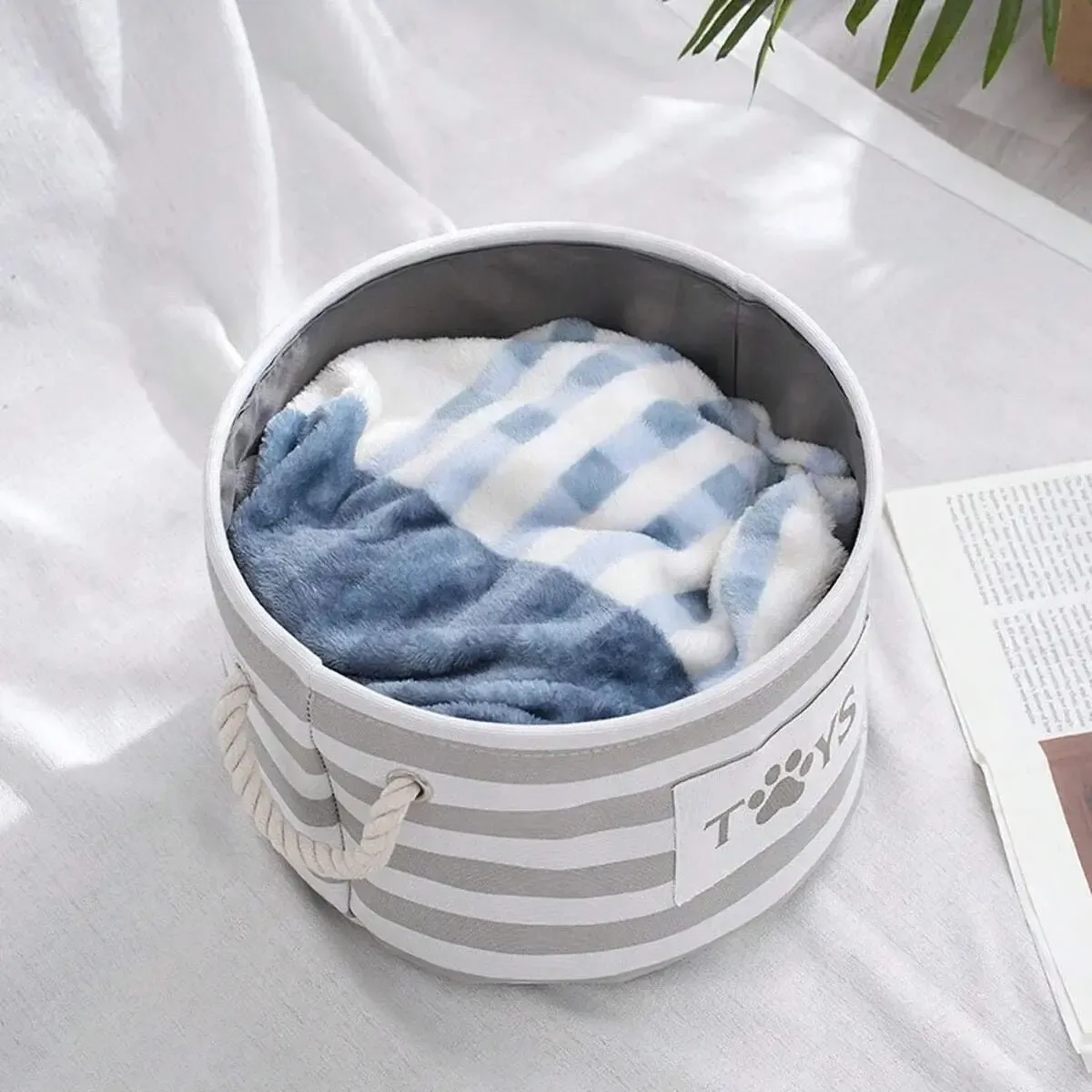 Black Felt Dog Toy Storage Basket 4
