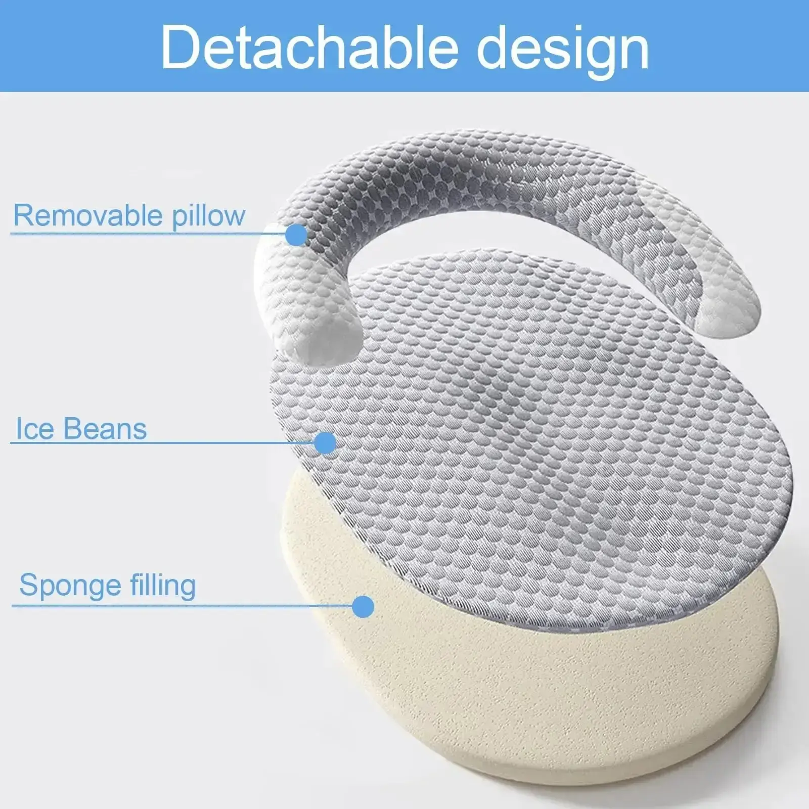 Breathable Orthopedic Dog Cooling Pad with Pillow for Crates, Floors, and Travel 2