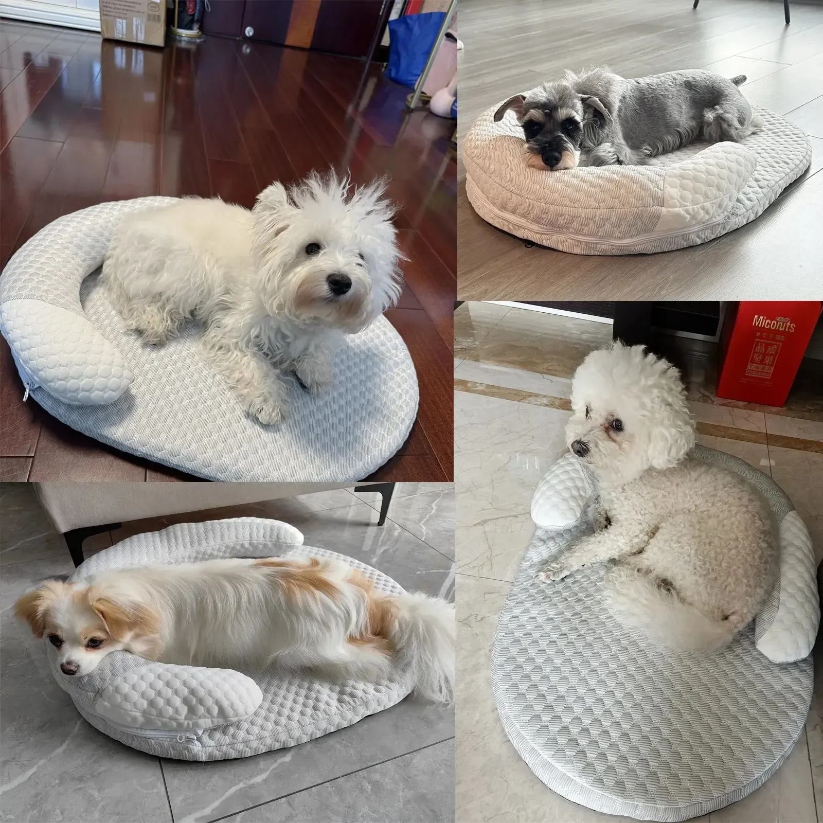 Breathable Orthopedic Dog Cooling Pad with Pillow for Crates, Floors, and Travel 6