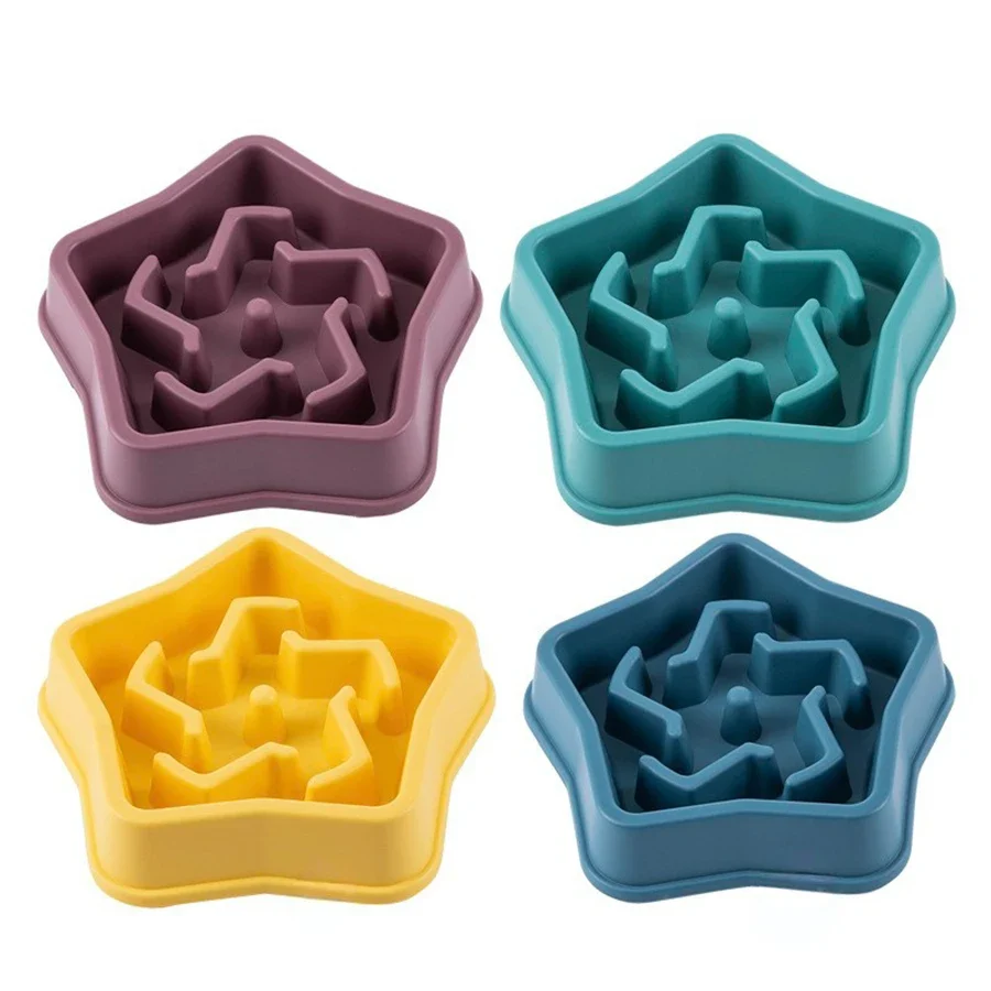 Cloud or Star Shape Slow Feeder Dog Bowl 18