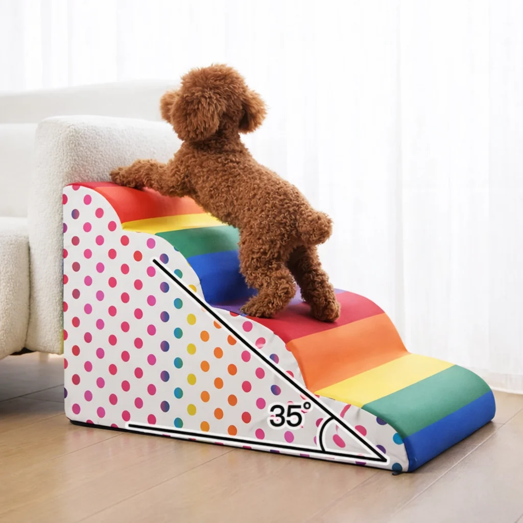 Colourful luxury dog stairs with washable cover 2