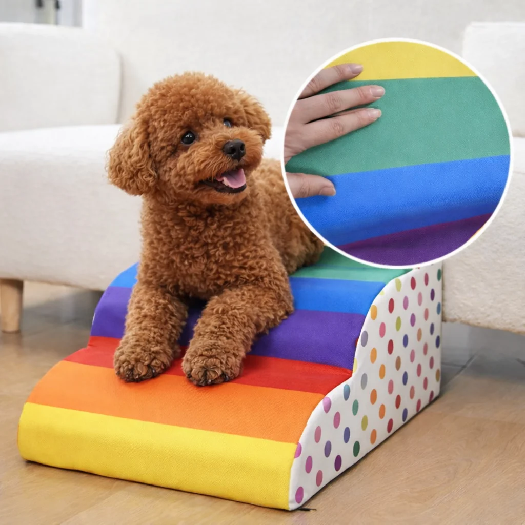 Colourful luxury dog stairs with washable cover 4