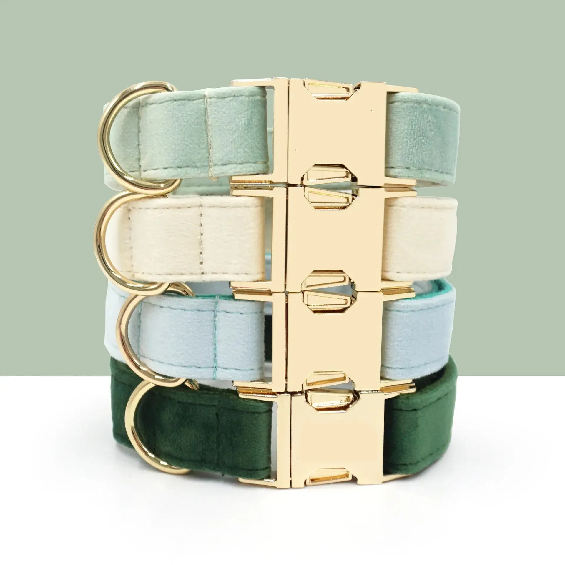 Cream Velvet Dog Collar 4