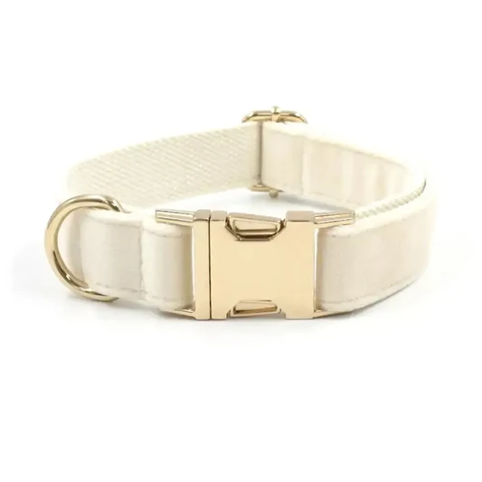 Cream Velvet Dog Collar