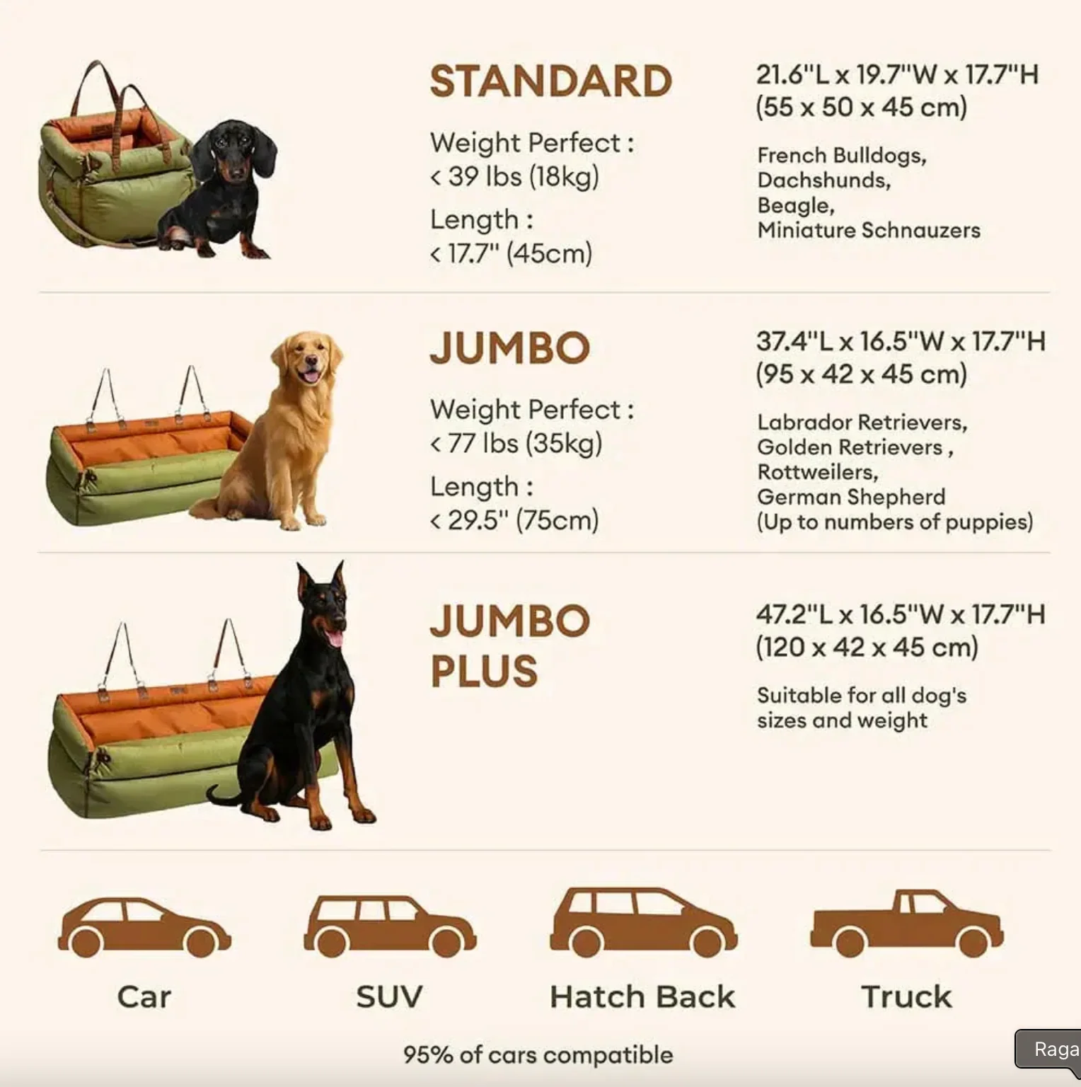Dog Car Seat Bed – Orthopedic Booster for Joint Support 19
