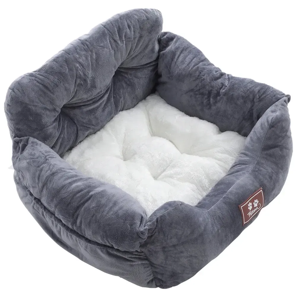Dog Car Seat Bed | With Straps & Pockets