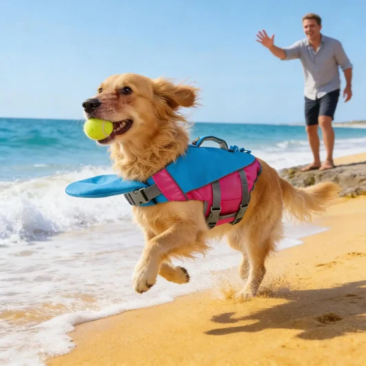 Dog Life Jacket with Handle alternate view