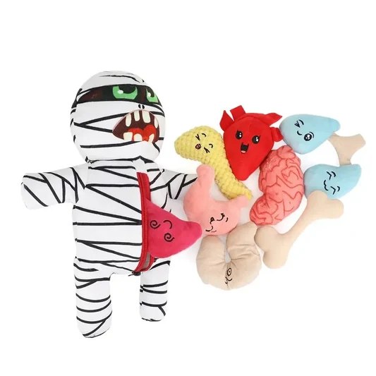 Dog Toys Halloween Plush Set – Soft Mummy Toys