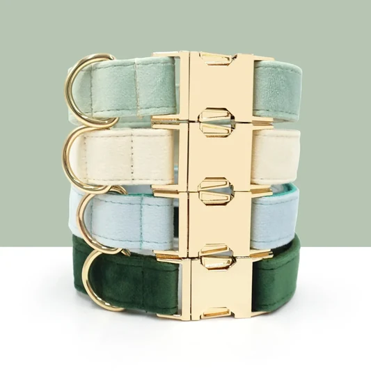 Emerald Green Velvet Dog Collar alternate view