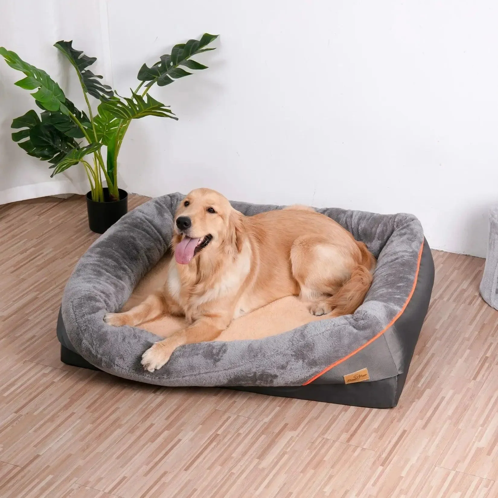 Extra large Orthopedic Dog Bed | Washable Bolster And Foam Support 4
