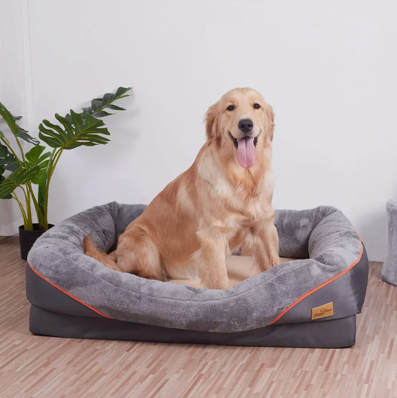 Extra large Orthopedic Dog Bed | Washable Bolster And Foam Support 5