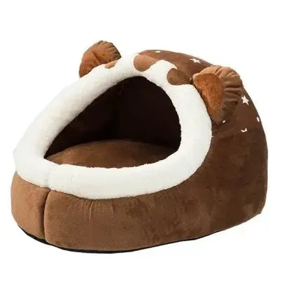 Foldable Cotton Cave Dog Bed With Washable Cushion 8 sq