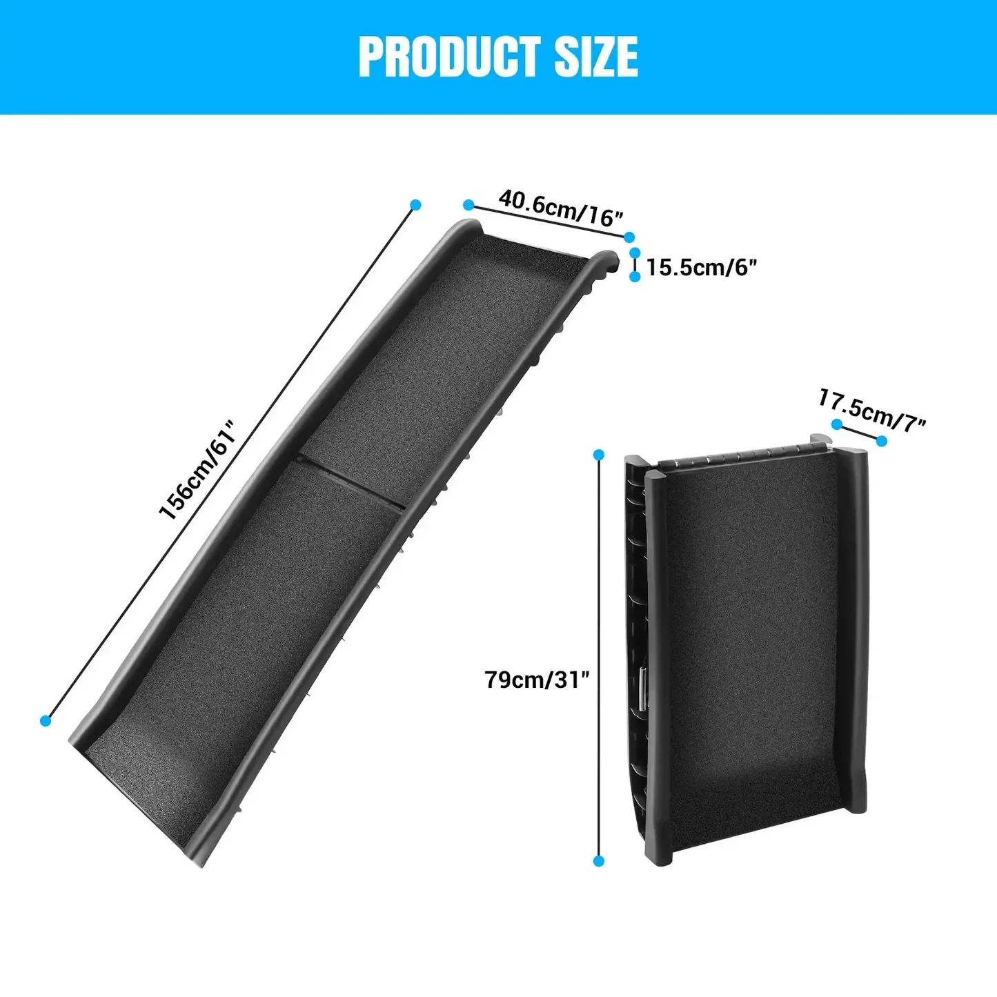 Foldable Dog Ramp for Cars & SUVs