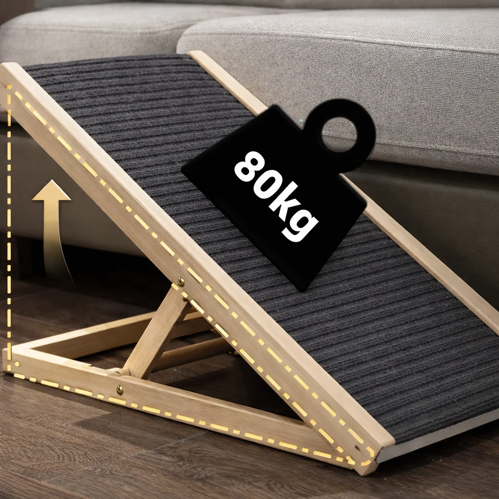 Foldable Wooden Dog Ramp for Large & Older Dogs 6