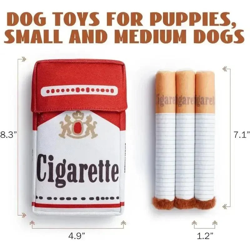 Funny Plush Cigarette Dog Toy Set 4