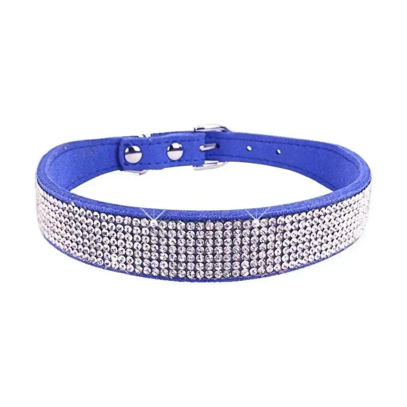 Glitter Rhinestone Suede Dog Collar 13